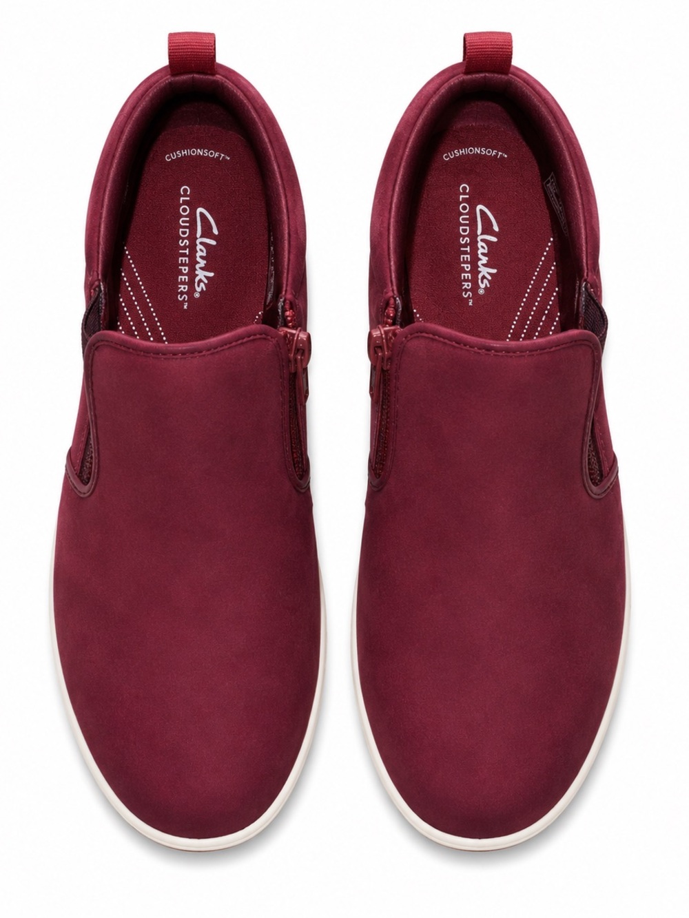 Clarks Men's Slip-On Cloudsteppers in Burgundy Size 9.5